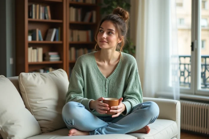 Portrait intime d'Alicia Dauby chez elle dans son appartement parisien en 2026