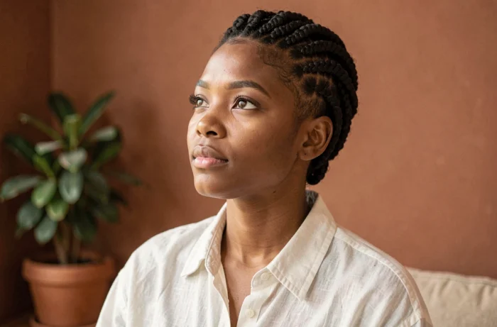 Mini-twists finement torsadés sur coupe très courte, motif texturé naturel